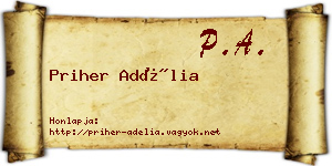 Priher Adélia névjegykártya